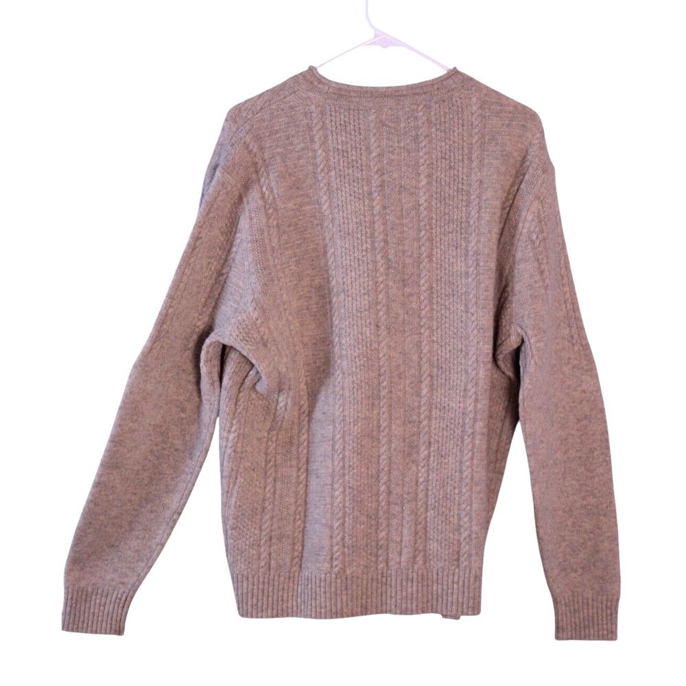 Tommy‎ Bahama Men's XL Brown Lambs Wool Blend Sweater Grandpa Sweater Fisherman - Picture 2 of 8